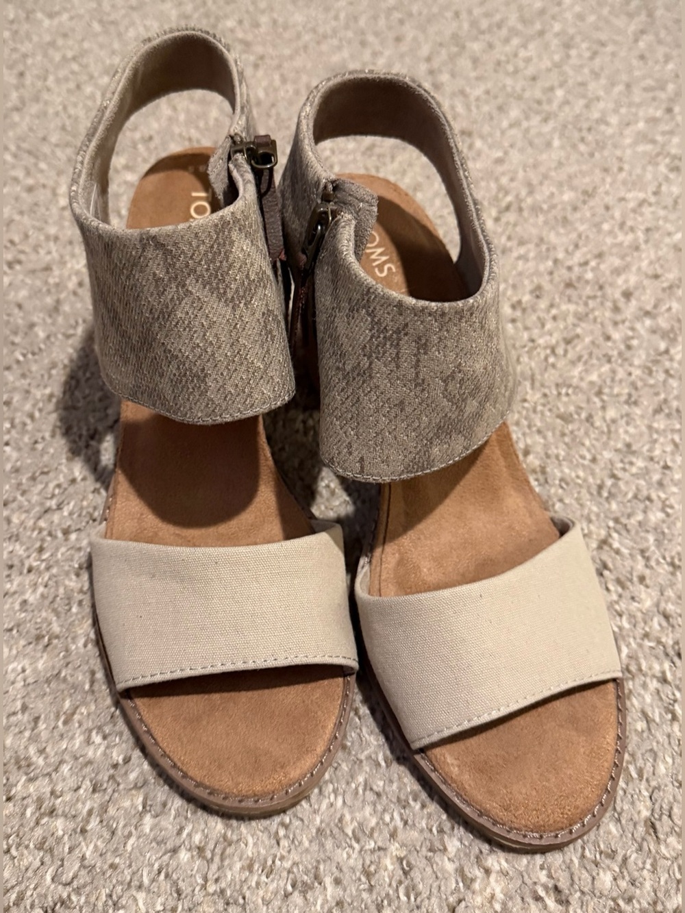Toms Open-Toe Heeled Sandals Size 8.5